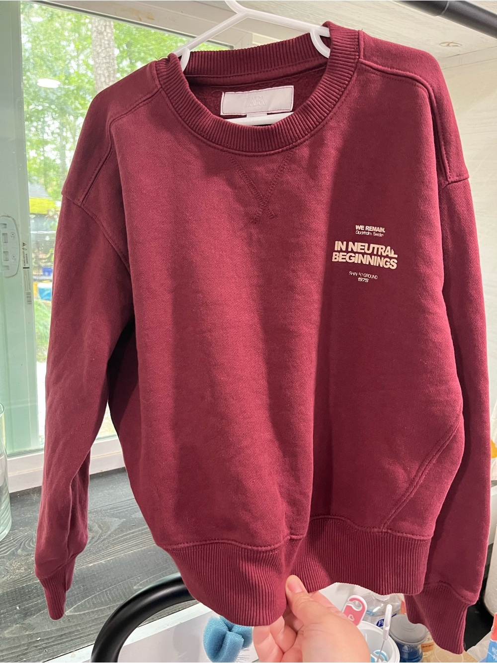 Zara Boys Burgundy Crewneck Sweatshirt